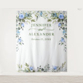 Elegant Eucalyptus Wedding Foto Booth Hintergrund Wandteppich (Vorderseite)