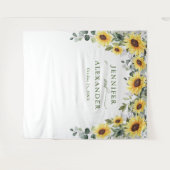 Elegant Eucalyptus Wedding Foto Booth Hintergrund Wandteppich (Vorderseite (Horizontal))