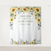 Elegant Eucalyptus Wedding Foto Booth Hintergrund Wandteppich (Vorderseite)