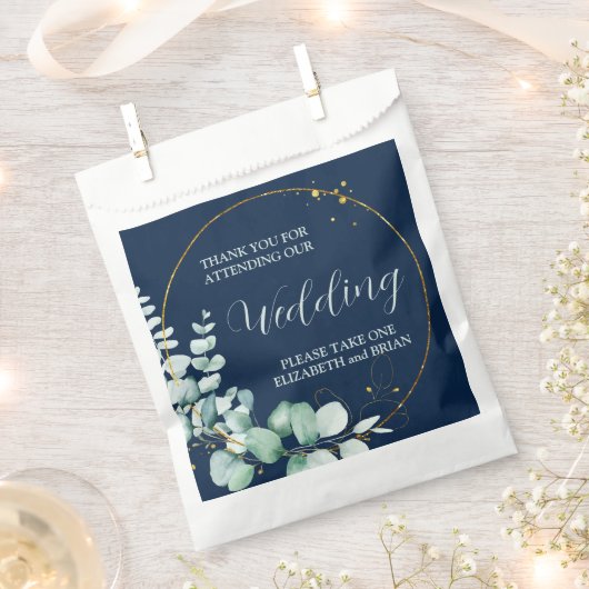 Elegant Eucalyptus Wedding Geschenktütchen (Ausgeschnitten)