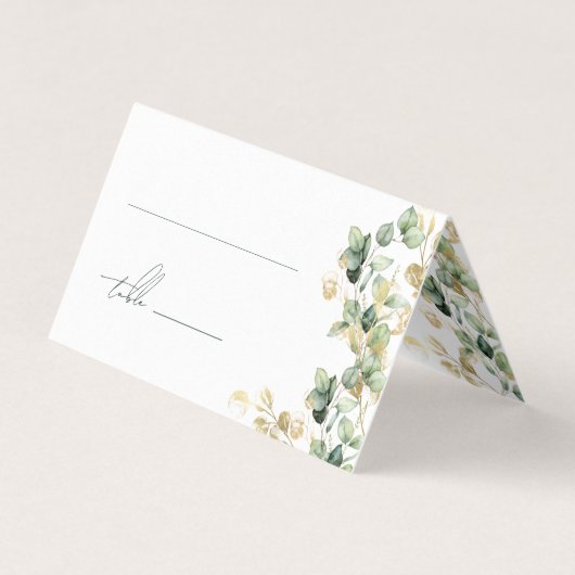 Elegant Eucalyptus Wedding Platzkarten (Vorderseite)