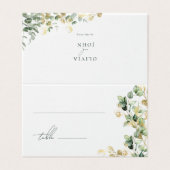 Elegant Eucalyptus Wedding Platzkarten (Außenseite Aufgefaltet)