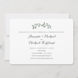 Elegant Eucalyptus Wedding Probe Dinner Einladung