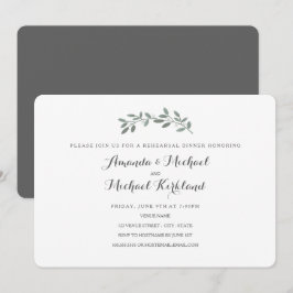 Elegant Eucalyptus Wedding Probe Dinner Einladung