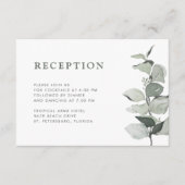 Elegant Eucalyptus Wedding Reception Begleitkarte (Vorderseite)
