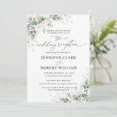 Elegant Eucalyptus Wedding Reception Invitation Einladung (Stehend Vorderseite)