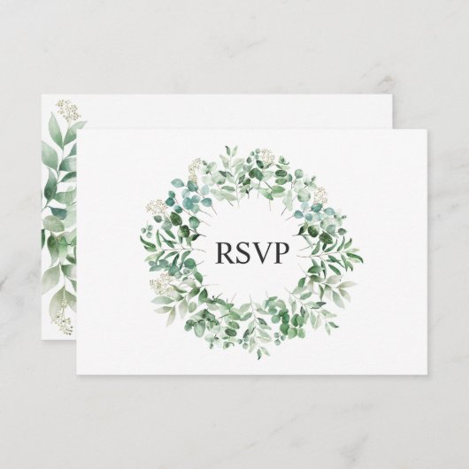 Elegant Eucalyptus wedding RSVP Card (Vorne/Hinten)