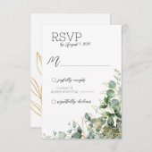 Elegant Eucalyptus Wedding RSVP Card (Vorne/Hinten)