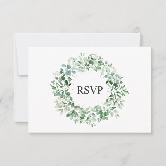 Elegant Eucalyptus wedding RSVP Card Karte (Vorderseite)