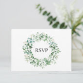 Elegant Eucalyptus wedding RSVP Card Karte (Stehend Vorderseite)