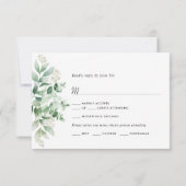 Elegant Eucalyptus wedding RSVP Card Karte (Rückseite)