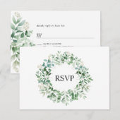 Elegant Eucalyptus wedding RSVP Card Karte (Vorne/Hinten)