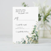 Elegant Eucalyptus Wedding RSVP Card Karte (Stehend Vorderseite)