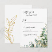 Elegant Eucalyptus Wedding RSVP Card Karte (Vorne/Hinten)