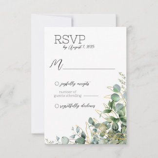 Elegant Eucalyptus Wedding RSVP Card Karte