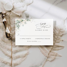 Elegant Eucalyptus Wedding RSVP Card Karte