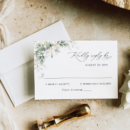  Elegant Eucalyptus Wedding RSVP Card Karte