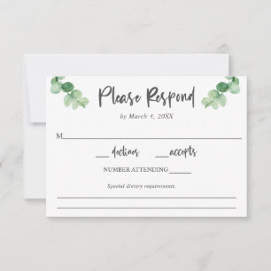 Elegant Eucalyptus wedding RSVP Diet Anforderungen