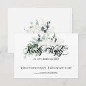 Elegant Eucalyptus Wedding RSVP Karte (Vorne/Hinten)