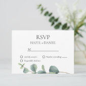 Elegant Eucalyptus Wedding RSVP Karte (Stehend Vorderseite)