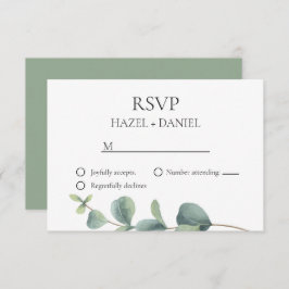 Elegant Eucalyptus Wedding RSVP Karte