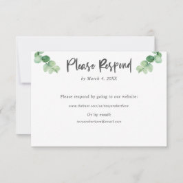 Elegant Eucalyptus wedding RSVP Online Website Karte