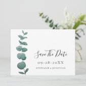 Elegant Eucalyptus Wedding Save the Date Einladung (Stehend Vorderseite)