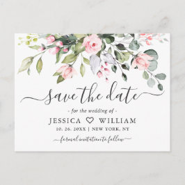 Elegant Eucalyptus Wedding Save the Date Postkarte