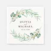 Elegant Eucalyptus Wedding Serviette (Vorderseite)