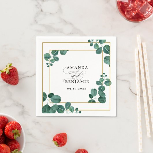 Elegant Eucalyptus Wedding Serviette (Beispiel)