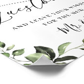 Elegant Eucalyptus Wedding Sign Unser Gästebuch (Ecke)