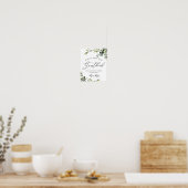 Elegant Eucalyptus Wedding Sign Unser Gästebuch (Küche)