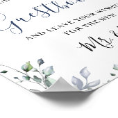 Elegant Eucalyptus Wedding Sign Unser Gästebuch (Ecke)