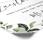 Elegant Eucalyptus Wedding Sign Unser Gästebuch (Ecke)