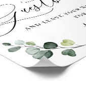 Elegant Eucalyptus Wedding Sign Unser Gästebuch (Ecke)