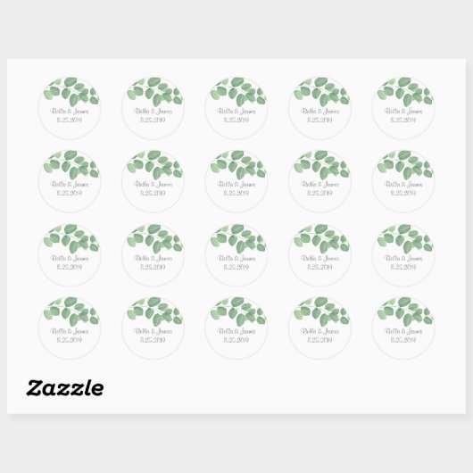 Elegant Eucalyptus Wedding Stickers (Blatt)