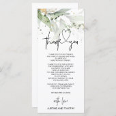 Elegant Eucalyptus Wedding Vielen Dank Tischeinste Menükarte (Vorne/Hinten)