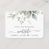 Elegant Eucalyptus Wedding Website QR Code Begleitkarte (Vorderseite)