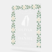 Elegant Eucalyptus Wedding Welcome Acrylschild (Winkel)