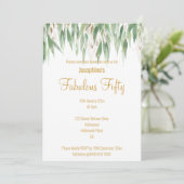 ELEGANT EUCALYPTUS WHITE GOLD CUSTOM EINLADUNG (Stehend Vorderseite)