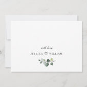 Elegant Eucalyptus White Roses Bridal Luncheon Einladung (Rückseite)