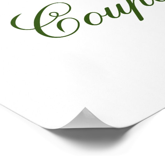 Elegant Eucalyptus White Roses Couples Dusche Poster (Ecke)