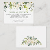 Elegant Eucalyptus White Roses Display Shower Begleitkarte (Vorne/Hinten)