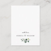 Elegant Eucalyptus White Roses Display Shower Encl Begleitkarte (Rückseite)