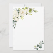 Elegant Eucalyptus White Roses Greenery Wedding Einladung (Rückseite)