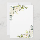 Elegant Eucalyptus White Roses Grüne Hochzeit Einladung (Rückseite)