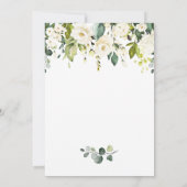 Elegant Eucalyptus White Roses Grüne Hochzeit Einladung (Rückseite)
