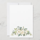 Elegant Eucalyptus White Roses Grüne Hochzeit Einladung (Rückseite)