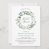 Elegant Eucalyptus Wreath Bridal Dusche Einladung (Vorderseite)