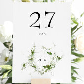 Elegant Eucalyptus Wreath Monogram Wedding Tischnummer